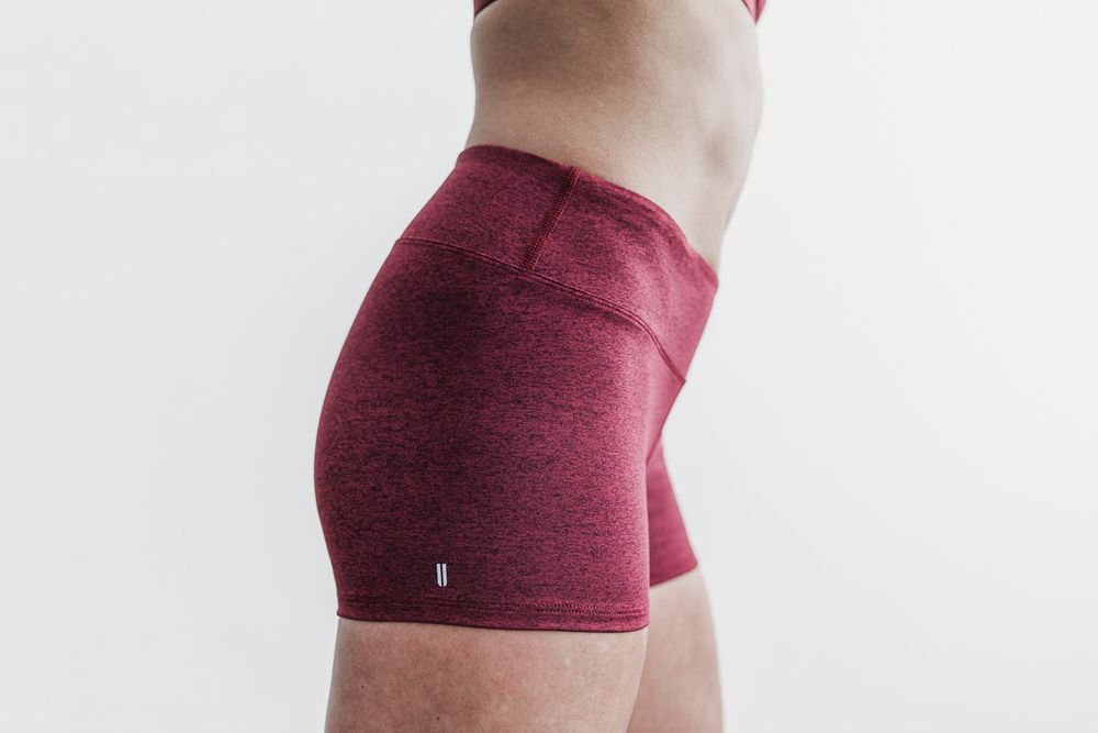 NOBULL Women's Mid-Rise 2" Shorts - Wine Heather - Ireland (3146IDPNE)